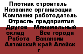 Плотник-строитель › Название организации ­ Компания-работодатель › Отрасль предприятия ­ Другое › Минимальный оклад ­ 1 - Все города Работа » Вакансии   . Алтайский край,Алейск г.